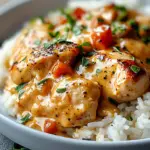 Smothered Chicken and Rice Dish