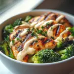 Grilled Chicken & Broccoli Bowl with Creamy Garlic Sauce