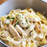 One Pot Chicken Alfredo Pasta Dish
