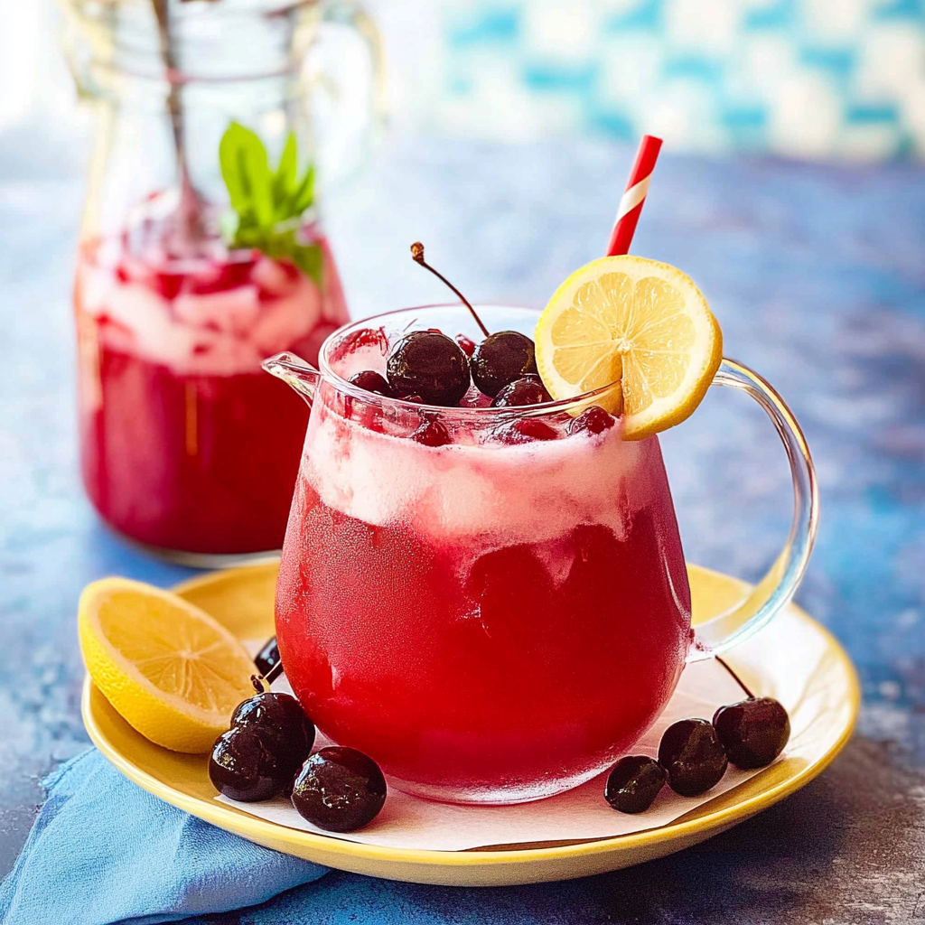 Recipe preparation for Cherry lemonade homemade