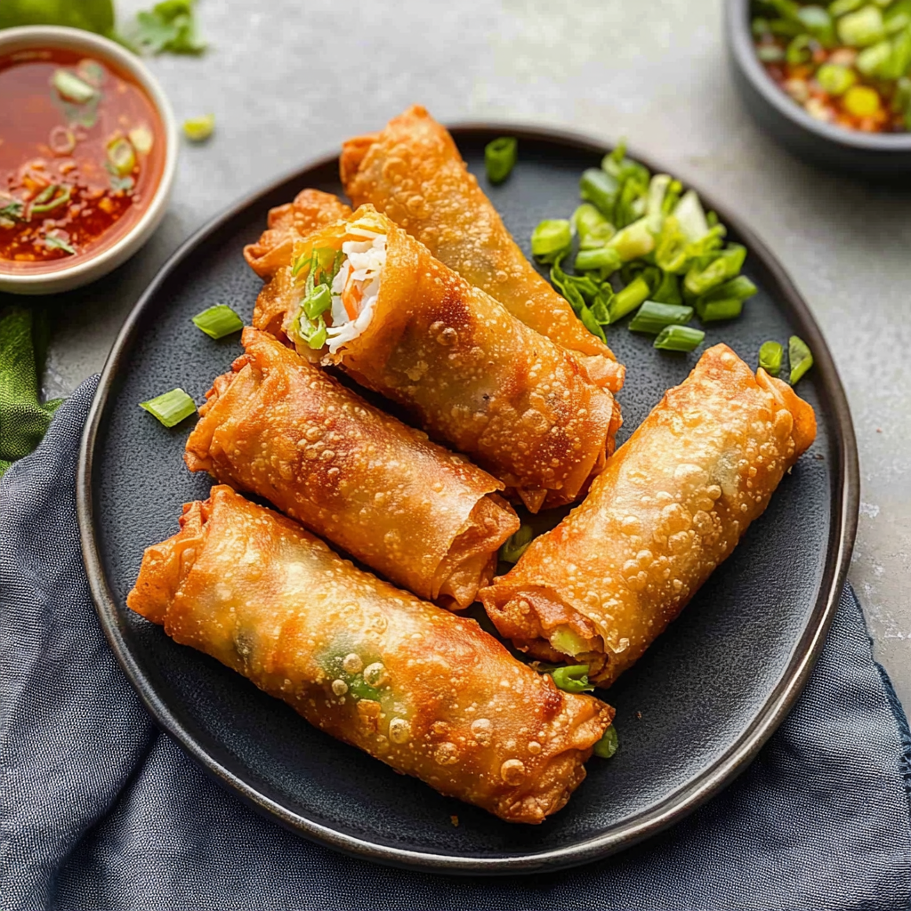 Recipe preparation for Crispy Shrimp And Cabbage Egg Rolls