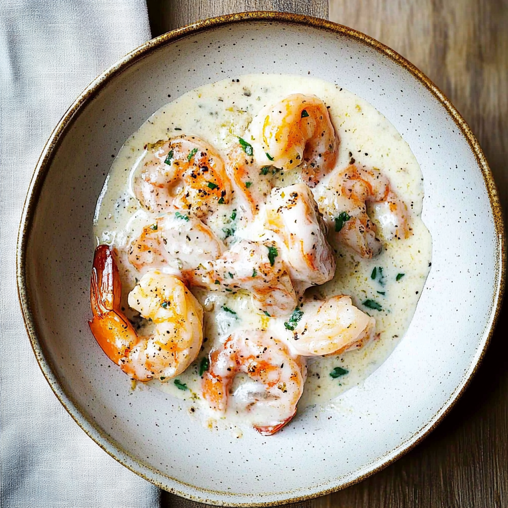 Recipe preparation for Garlic Shrimp in Coconut Milk