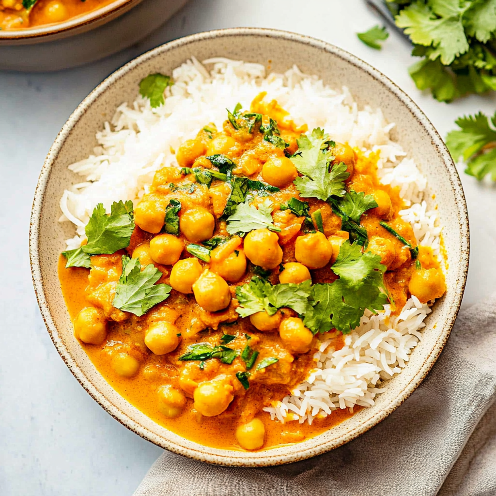 Recipe preparation for Creamy Coconut Chickpea Curry