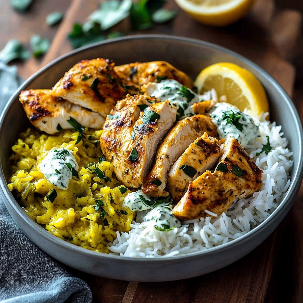 Recipe preparation for Dump and Bake Chicken Tzatziki Rice