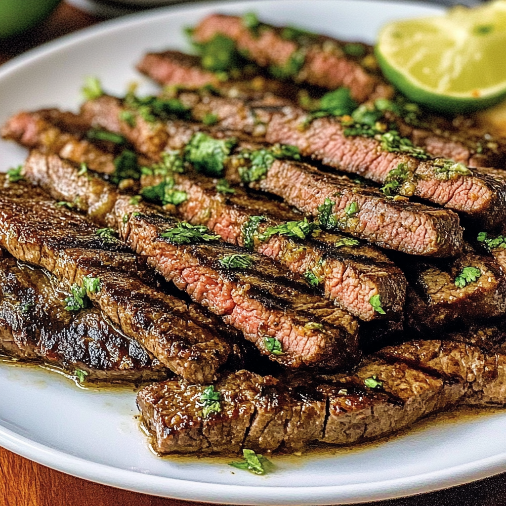Recipe preparation for Grilled Carne Asada
