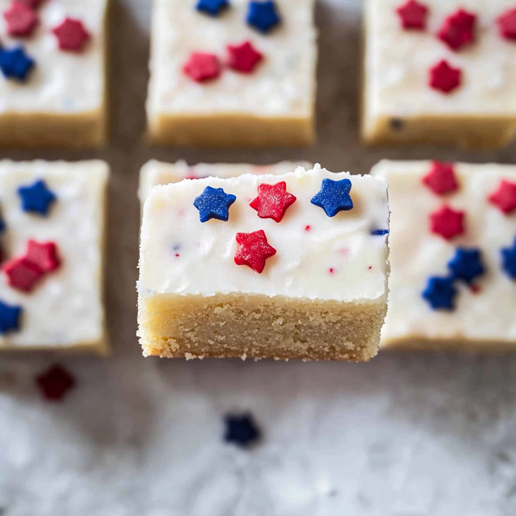 Recipe preparation for Patriotic Sugar Cookie Bars