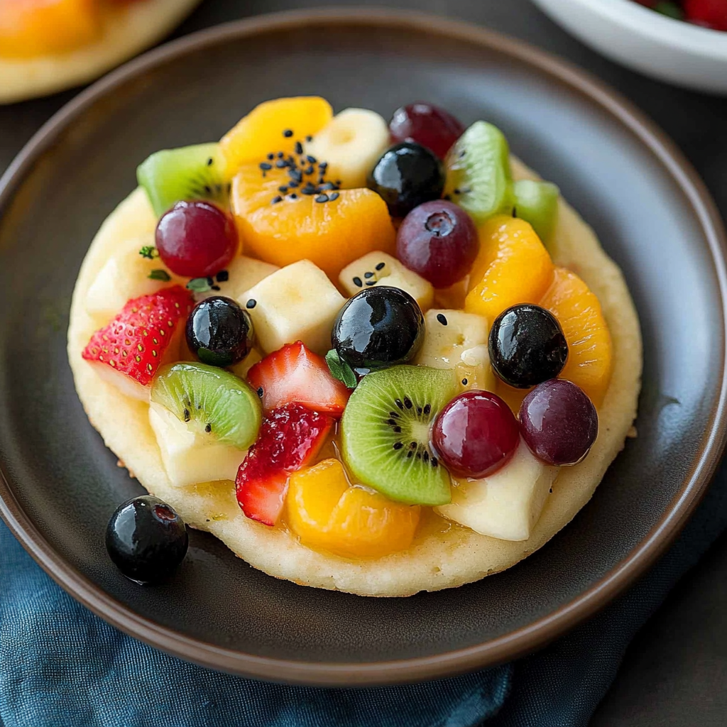 Recipe preparation for Mini Fruit Pizzas