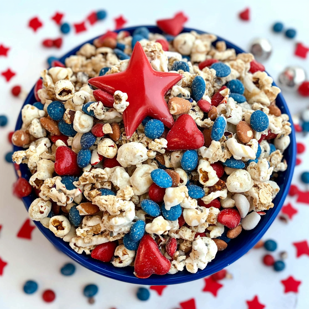 Recipe preparation for Patriotic Snack Mix