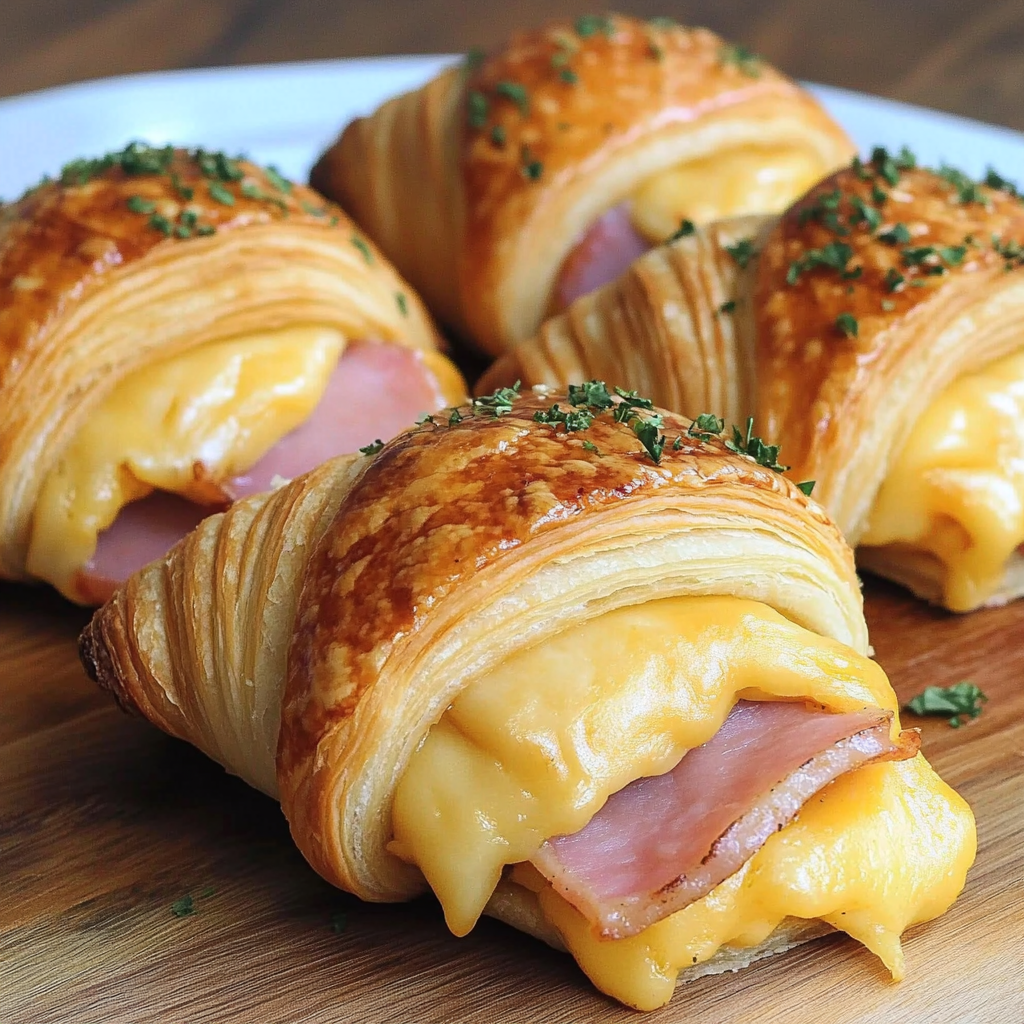 Recipe preparation for Ham And Cheddar Crescent Roll-Ups