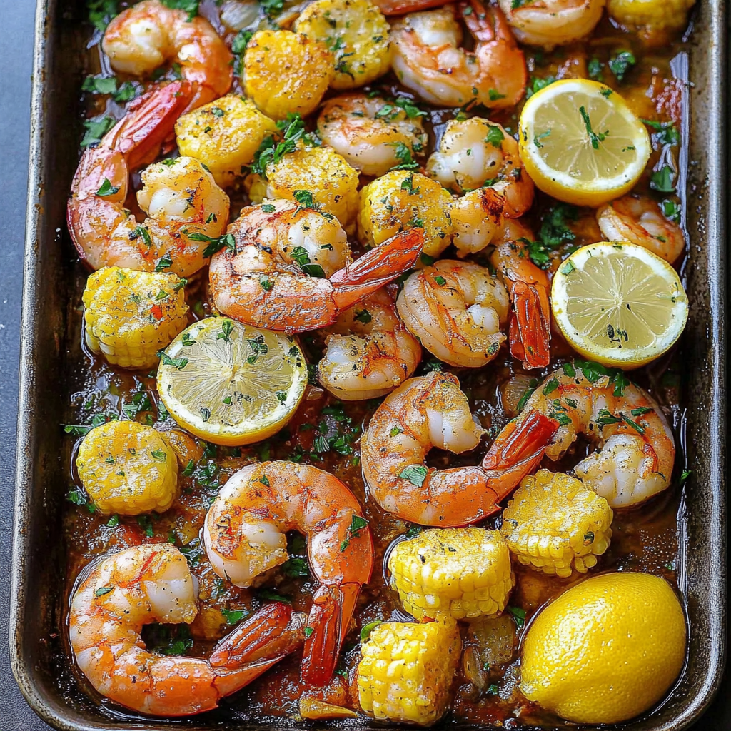 Recipe preparation for Sheet Pan Shrimp Boil