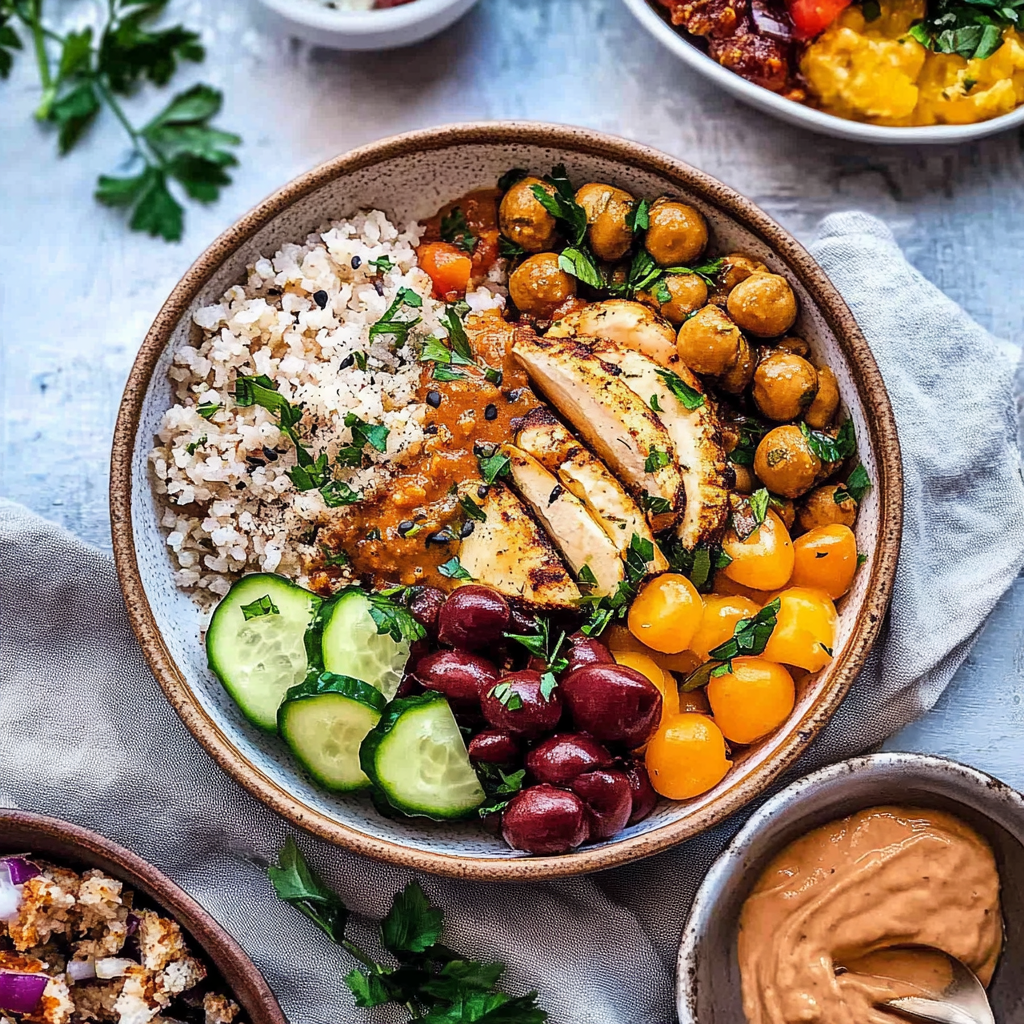 Recipe preparation for Mediterranean bowl recipe