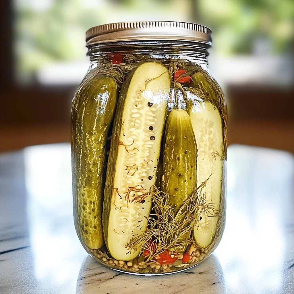 Recipe preparation for Killer Spicy Garlic Dill Pickle