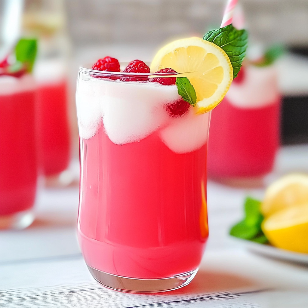 Recipe preparation for Raspberry Lemonade