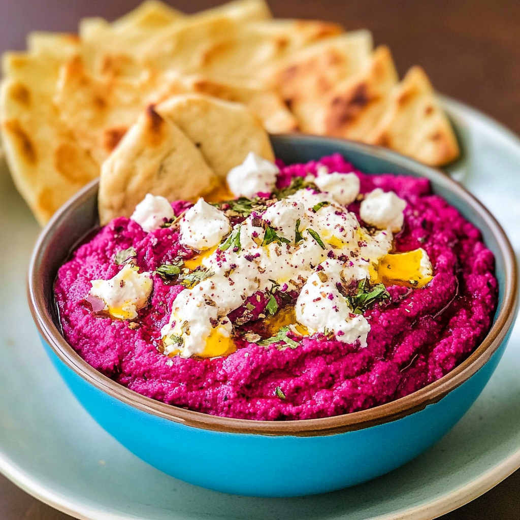 Recipe preparation for Roasted Beet Hummus