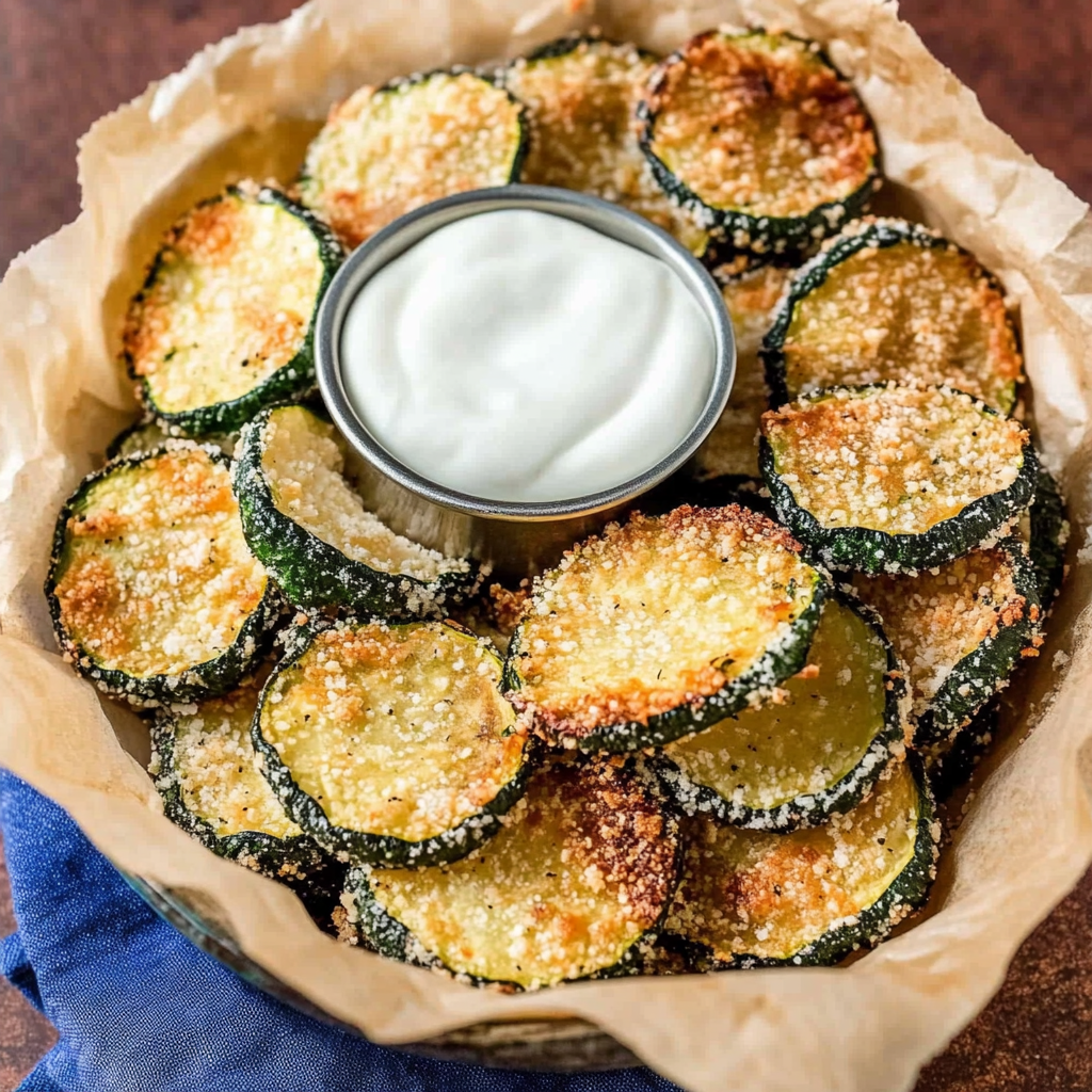 Recipe preparation for Baked Zucchini Chips