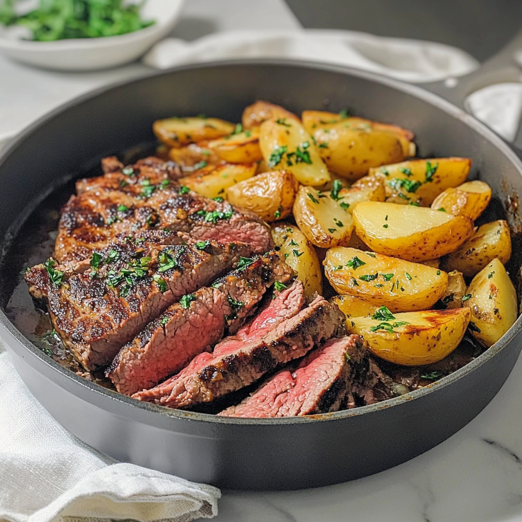 Recipe preparation for Steak and Potatoes