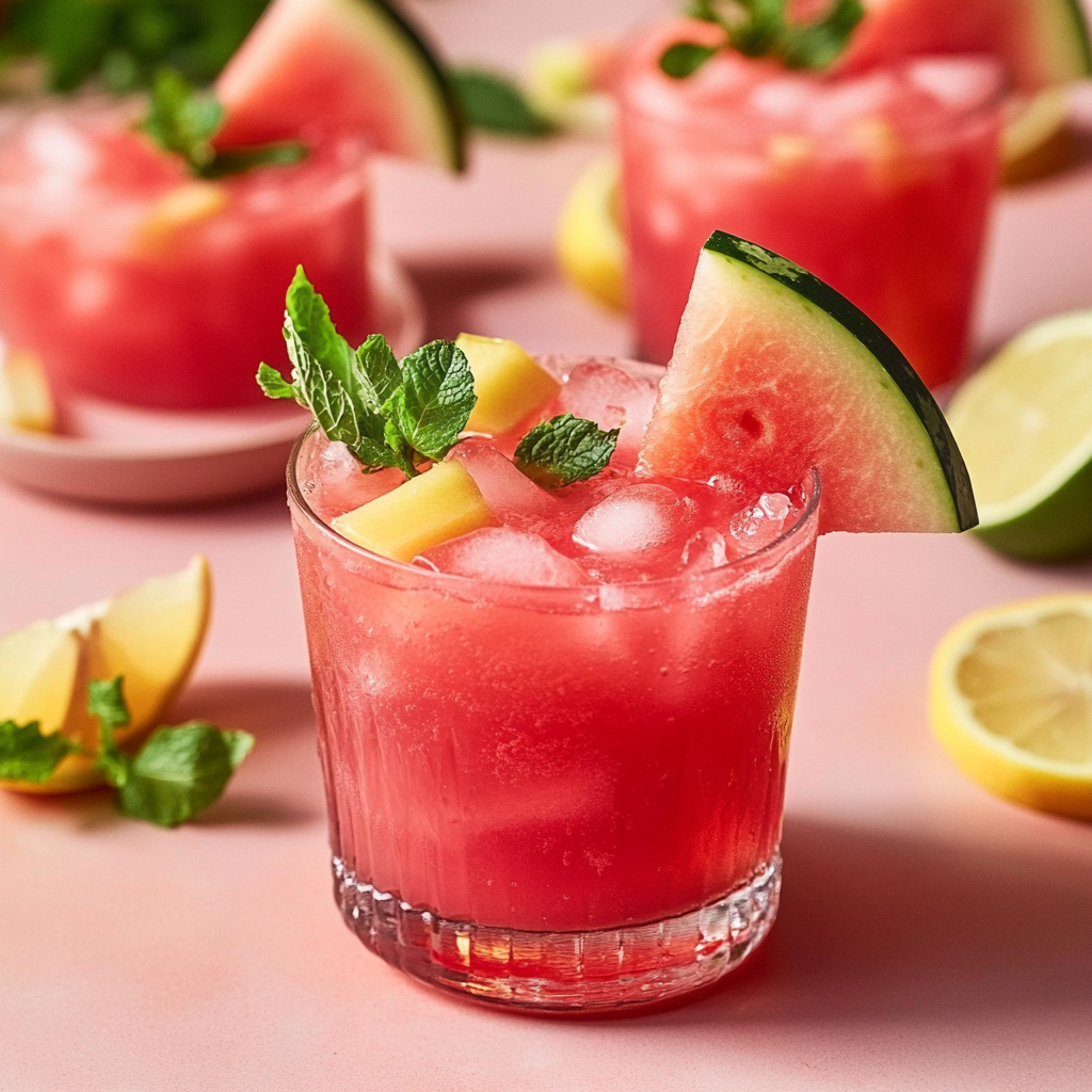 Recipe preparation for Watermelon Lemonade Recipe for Summer