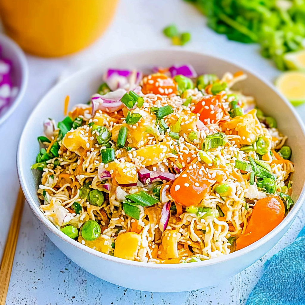 Recipe preparation for Ramen Noodle Salad