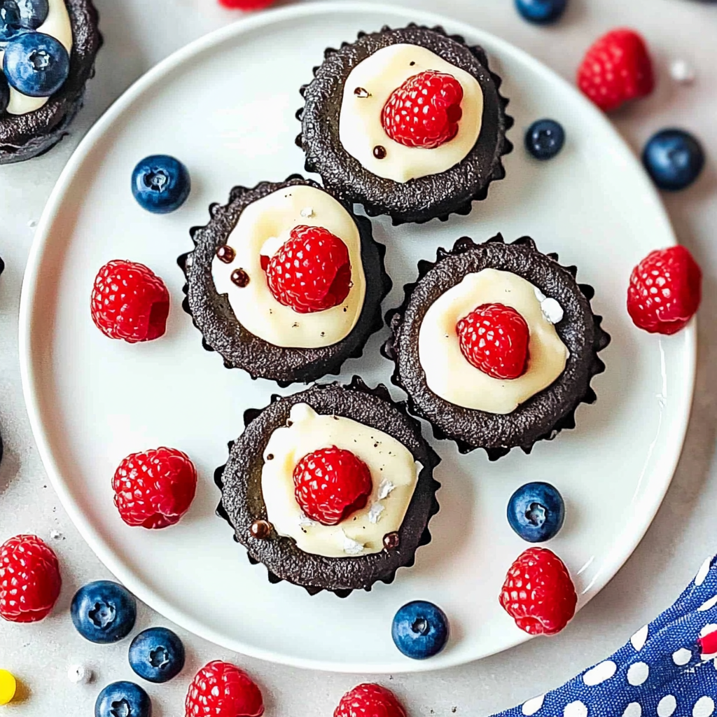 Recipe preparation for Red, White, and Blue Mini Oreo Pies