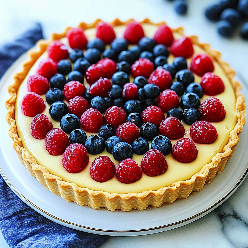 Recipe preparation for 4th of July Fruit Tart