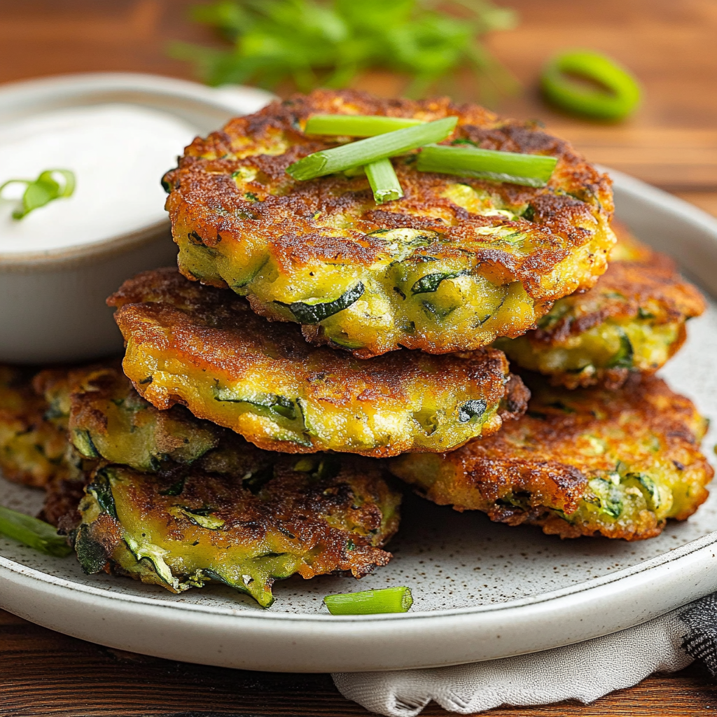 Recipe preparation for Air Fryer Zucchini Fritters