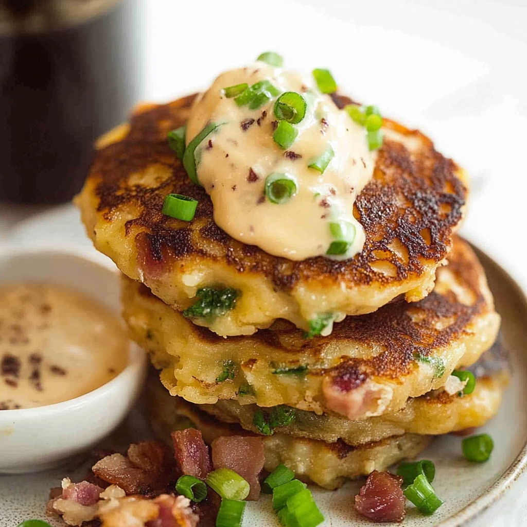 Recipe preparation for Cheese & Ham Pancakes