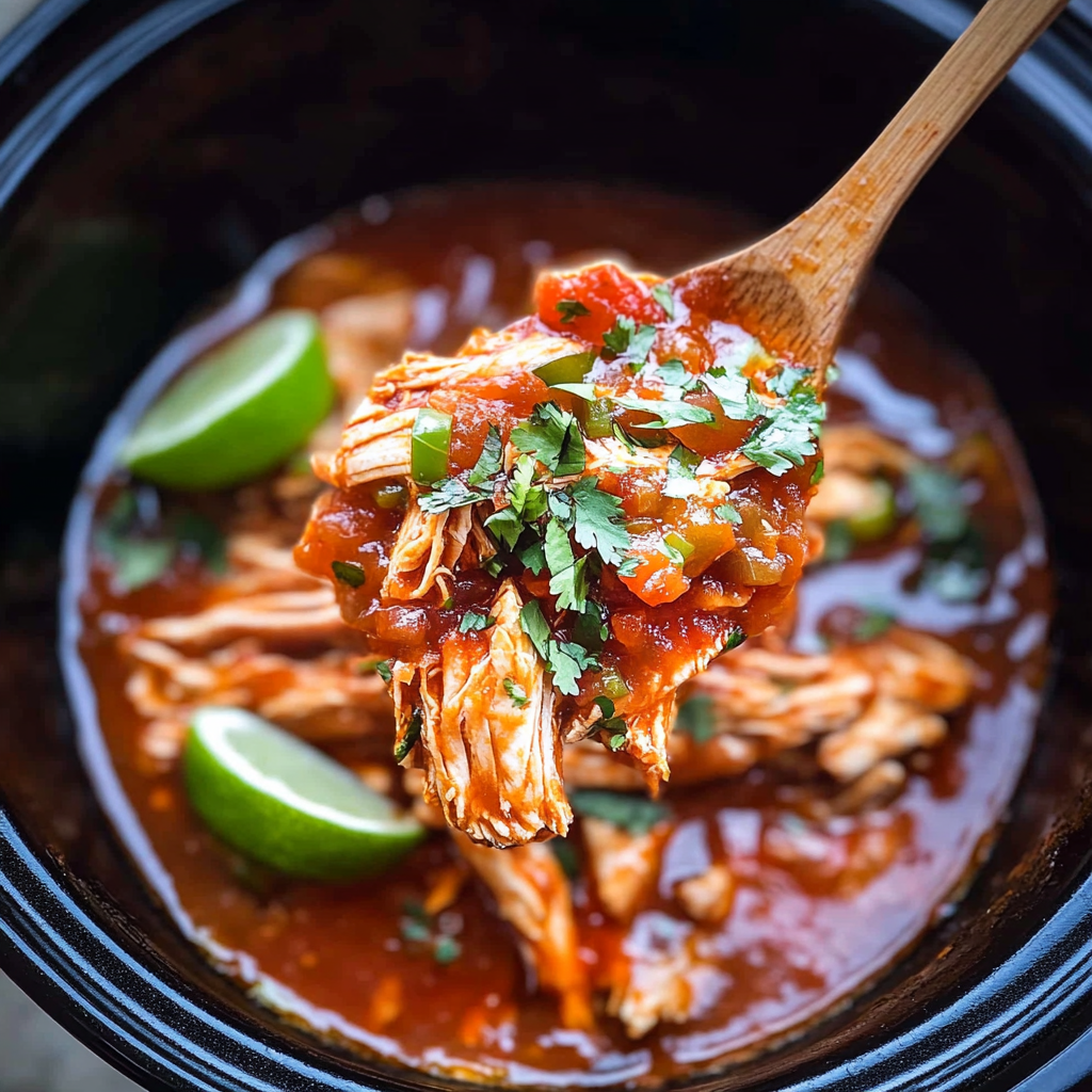 Recipe preparation for Crockpot Chicken and Salsa