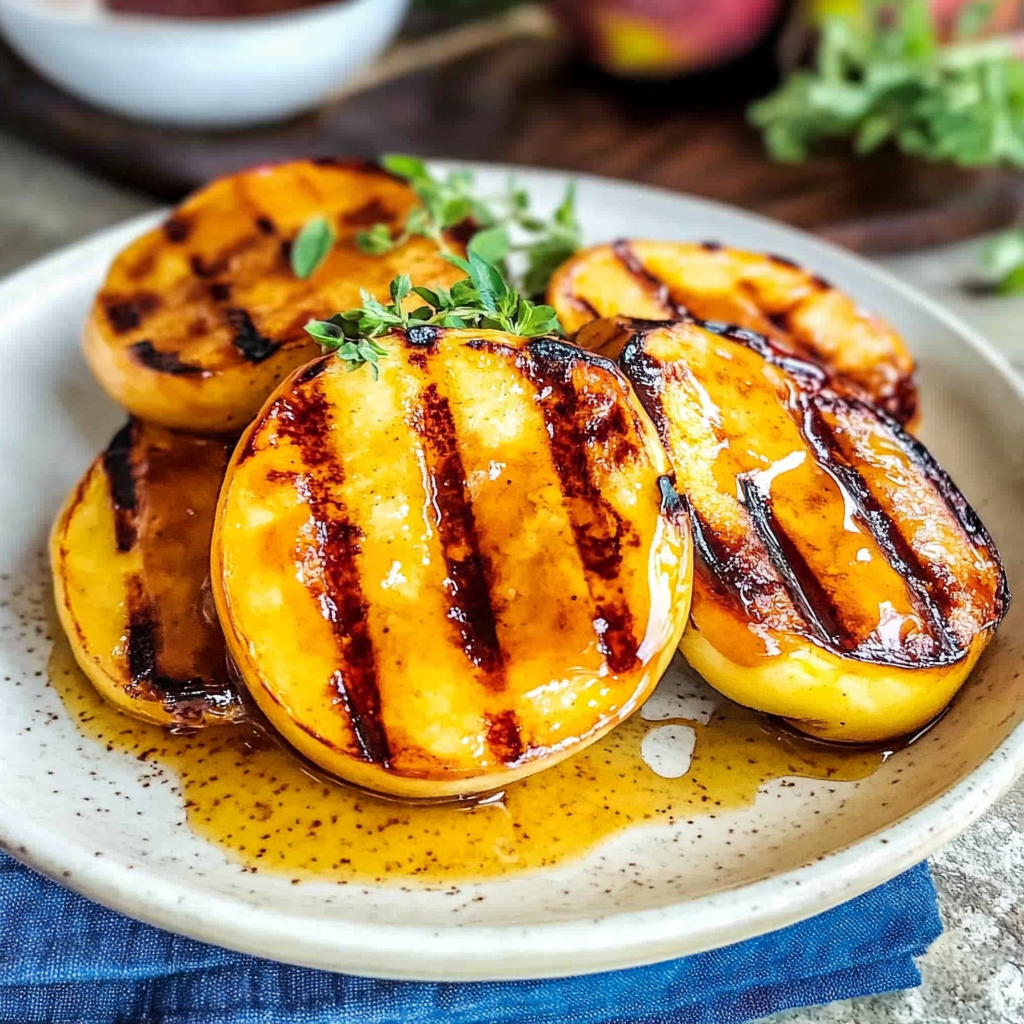 Recipe preparation for Grilled Peaches