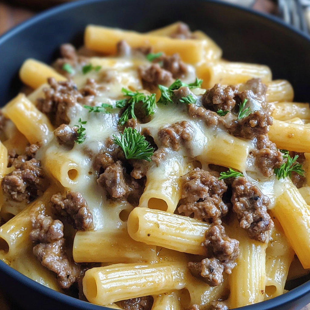 Recipe preparation for Philly Cheesesteak Pasta
