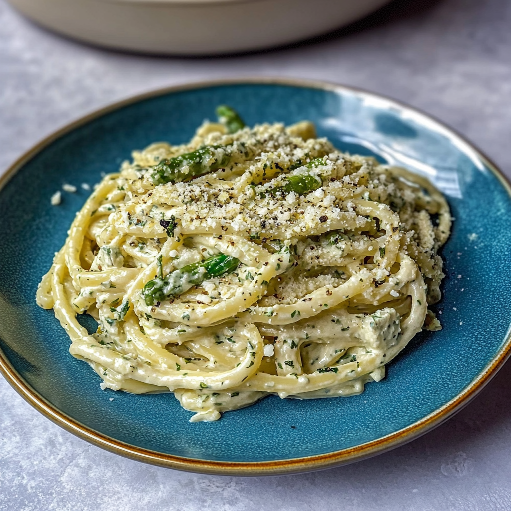 Recipe preparation for Creamy Lemon Feta Pasta