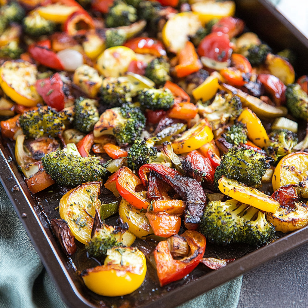 Recipe preparation for Garlic Herb Roasted Veggies