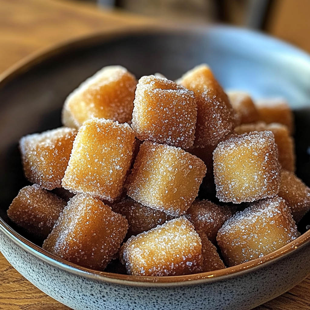 Recipe preparation for Cinnamon Sugar Churro Bites