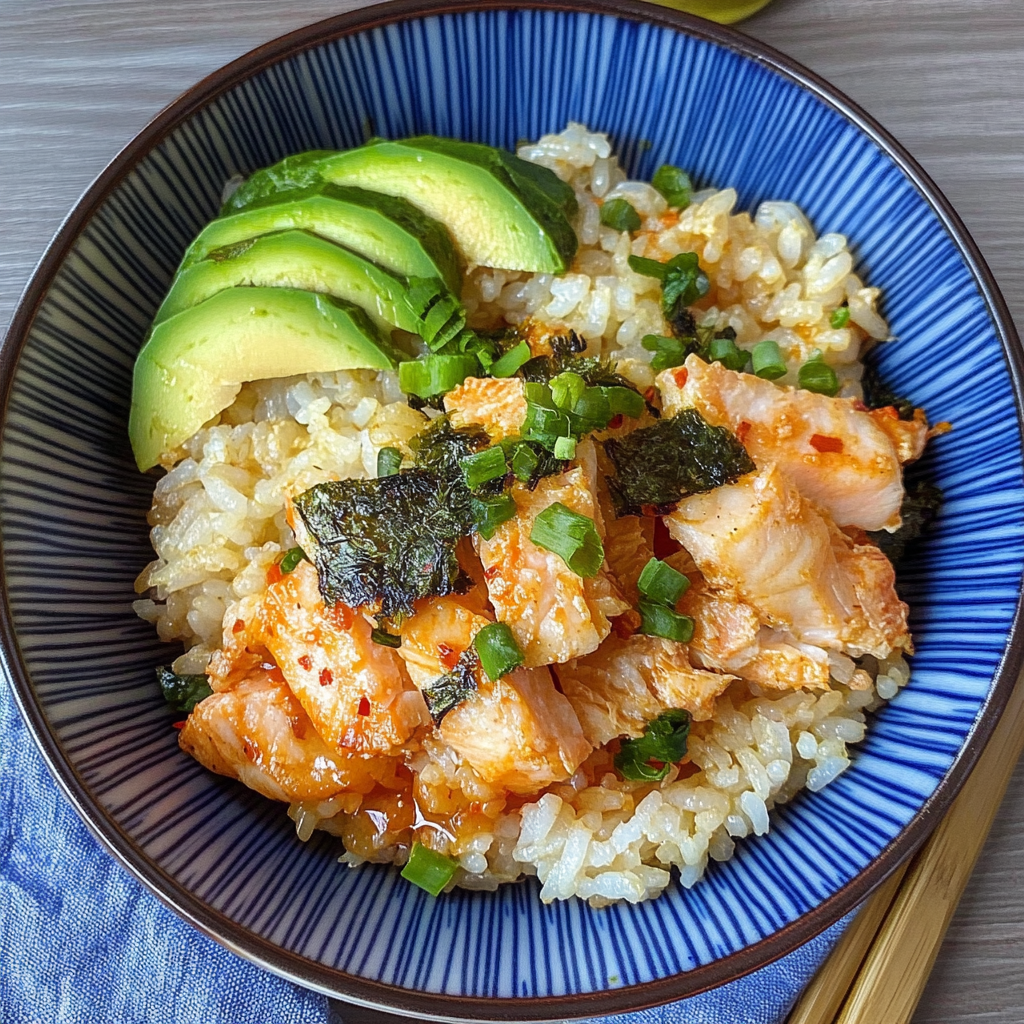 Recipe preparation for Copycat Salmon Rice Bowl