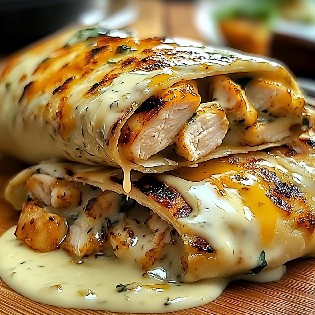 Recipe preparation for Chicken Garlic Chicken Wraps