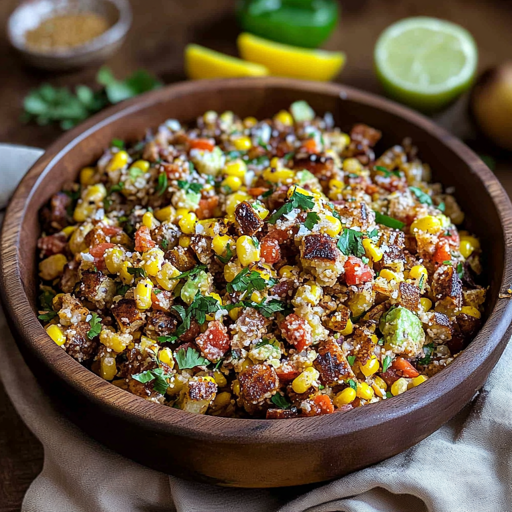 Recipe preparation for Street Corn Roasted Potato Salad