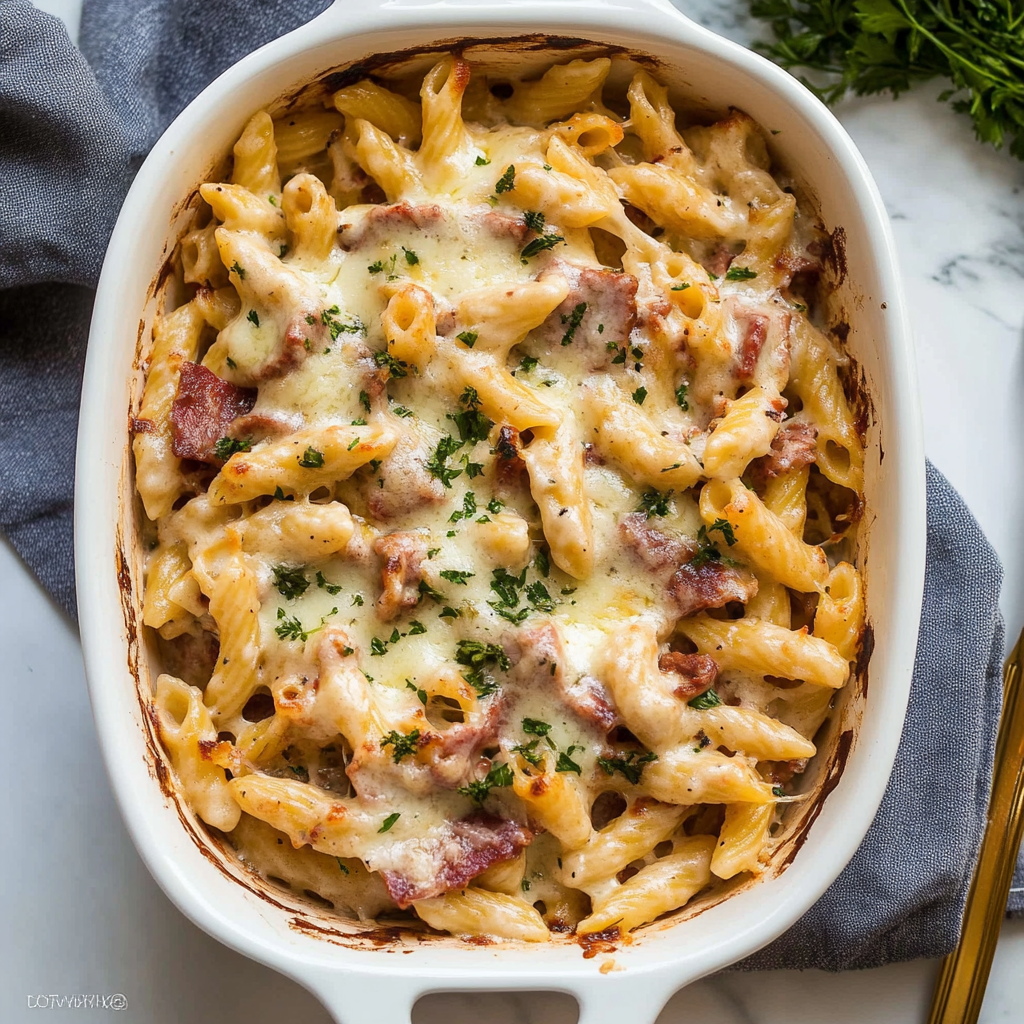 Recipe preparation for Creamy Kielbasa Pasta
