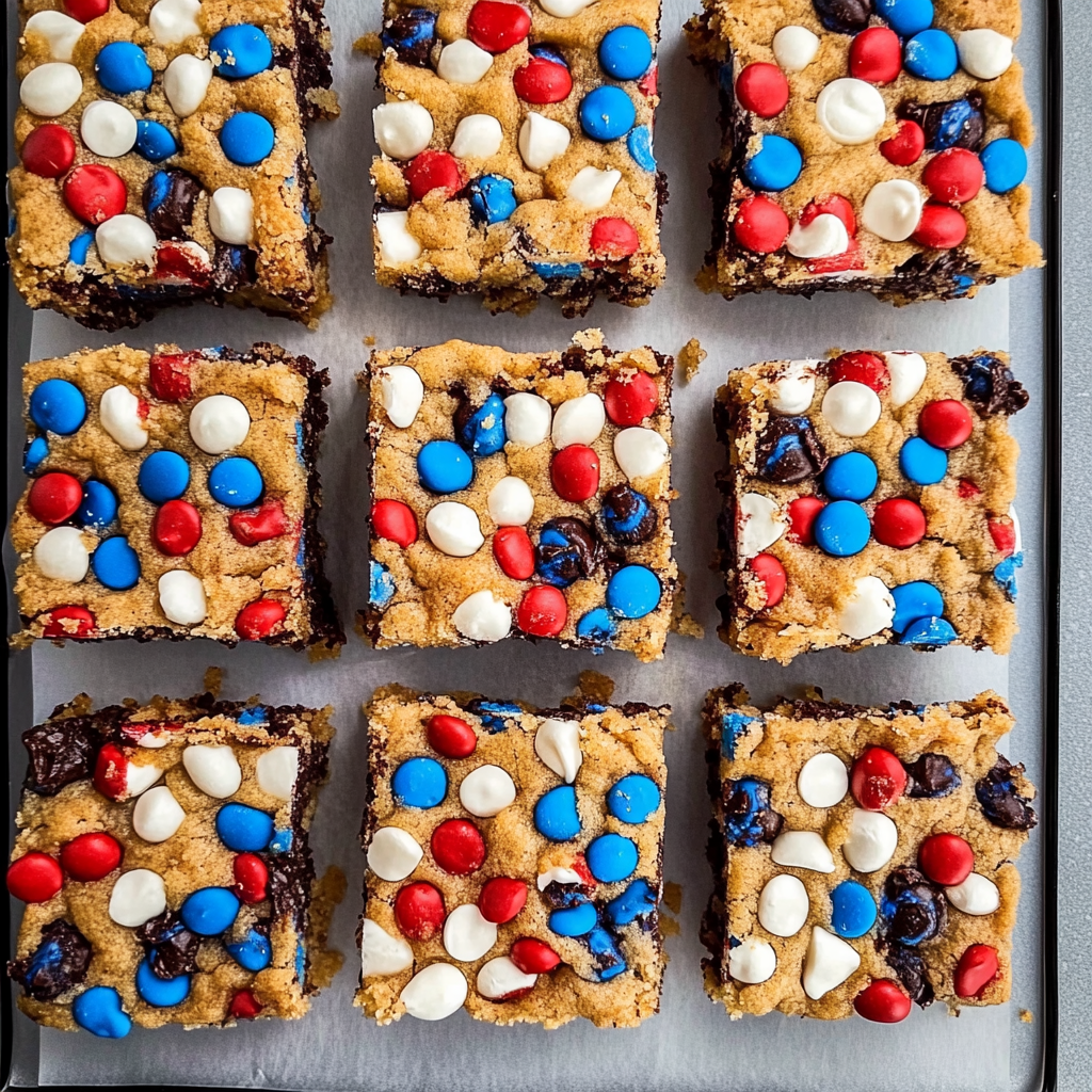 Recipe preparation for Fourth of July Cookie Bars