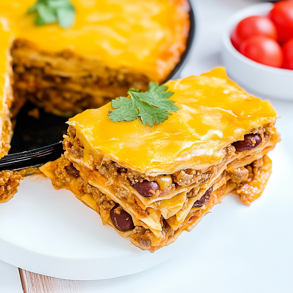 Recipe preparation for Layered Taco Bake