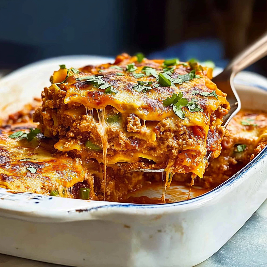 Recipe preparation for Mexican Lasagna