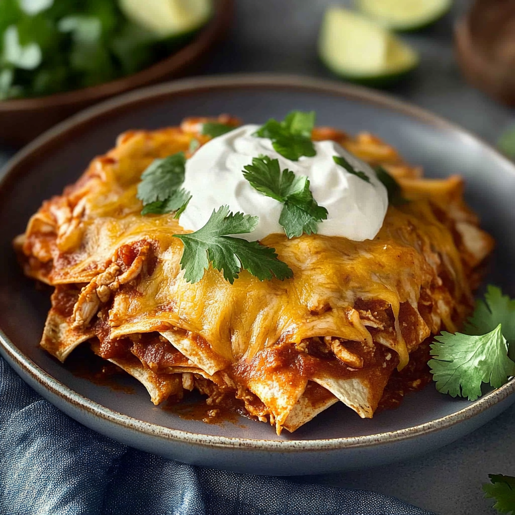 Recipe preparation for Crockpot Chicken Enchiladas Casserole