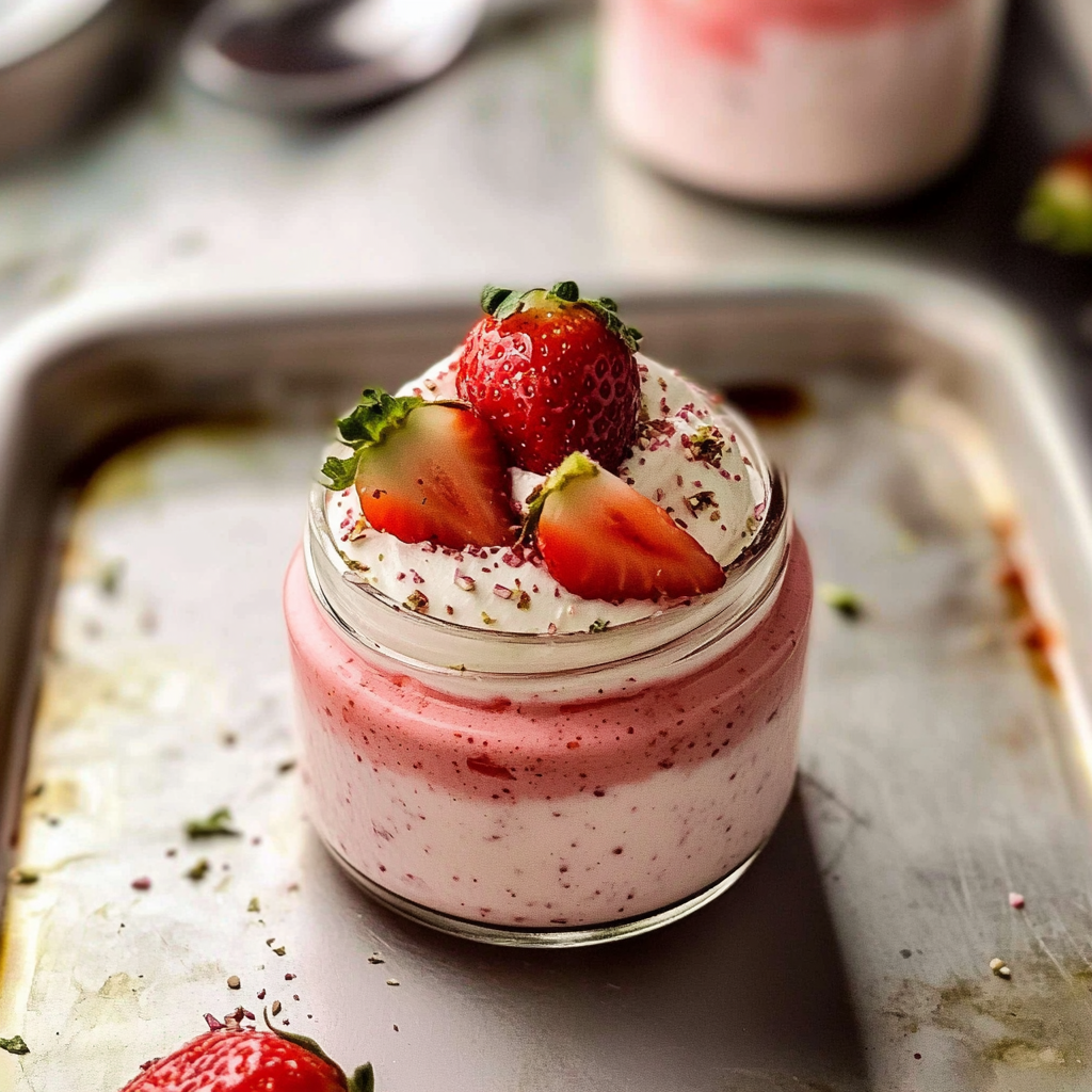 Recipe preparation for Fresh Strawberry Mousse