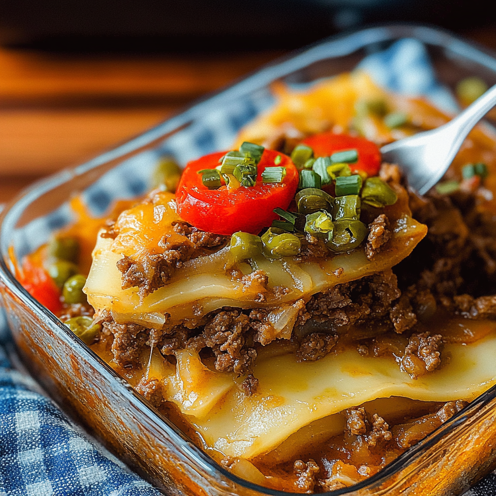 Recipe preparation for Southern Five Layer Beef Casserole