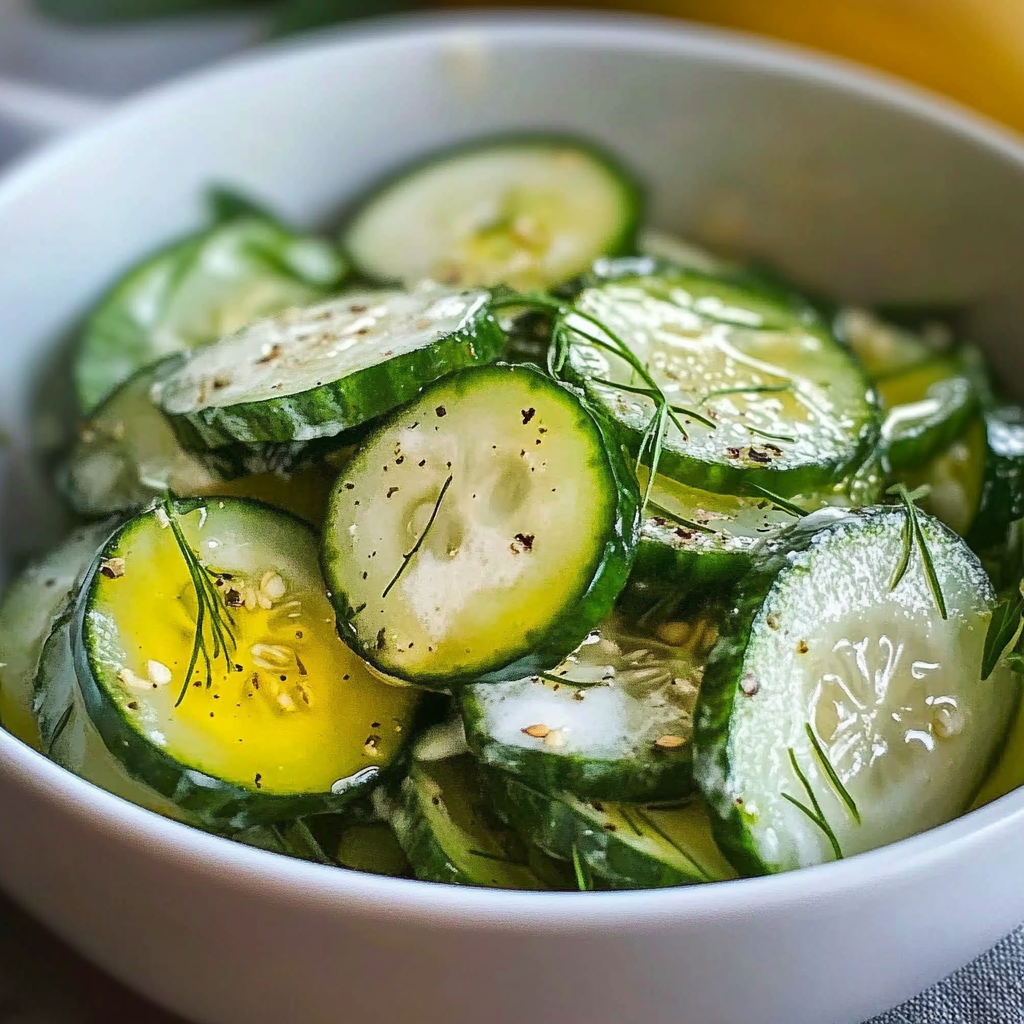 Recipe preparation for Pickle Juice Ranch Cucumber Salad