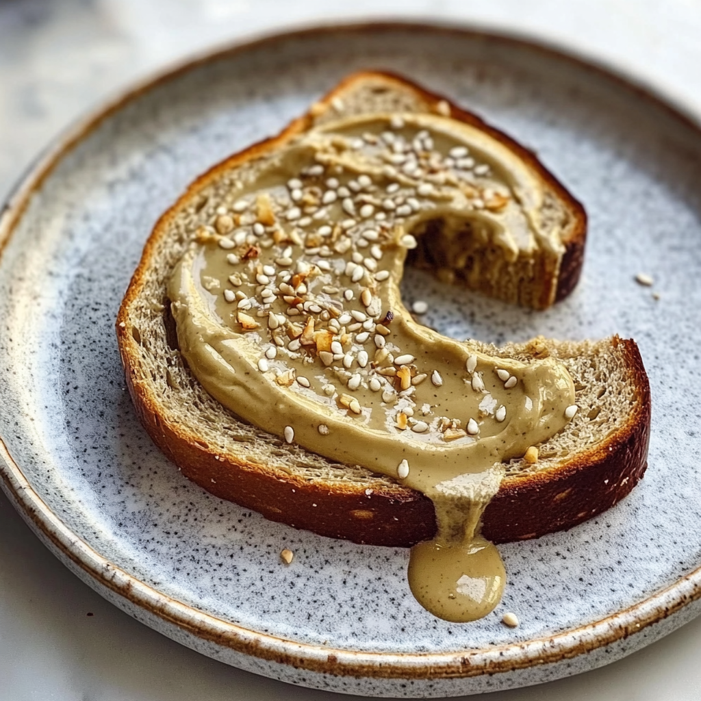 Recipe preparation for Tahini Honey Toast