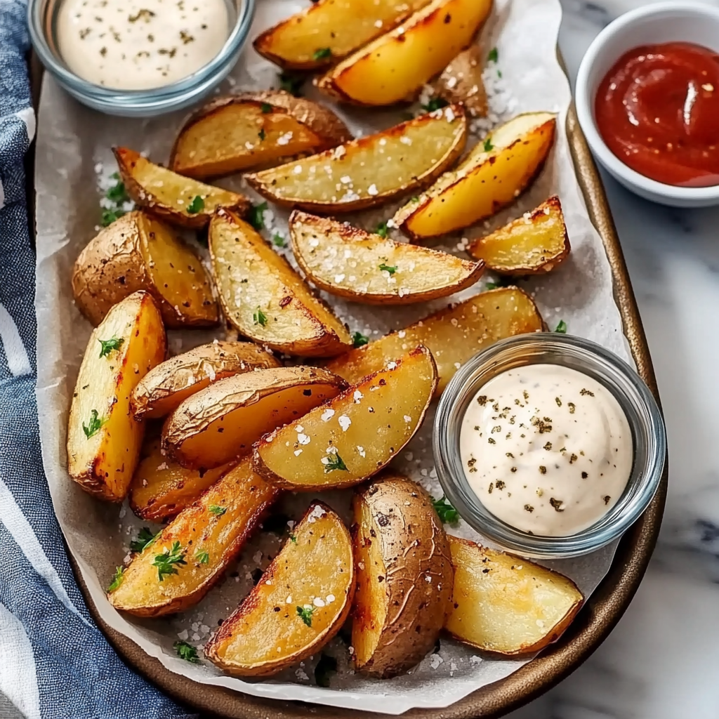 Recipe preparation for Baked Potato Wedges