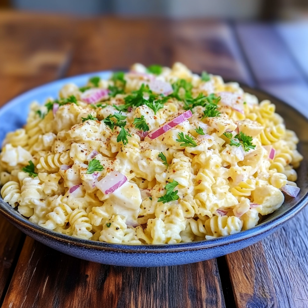 Recipe preparation for Egg Pasta Salad