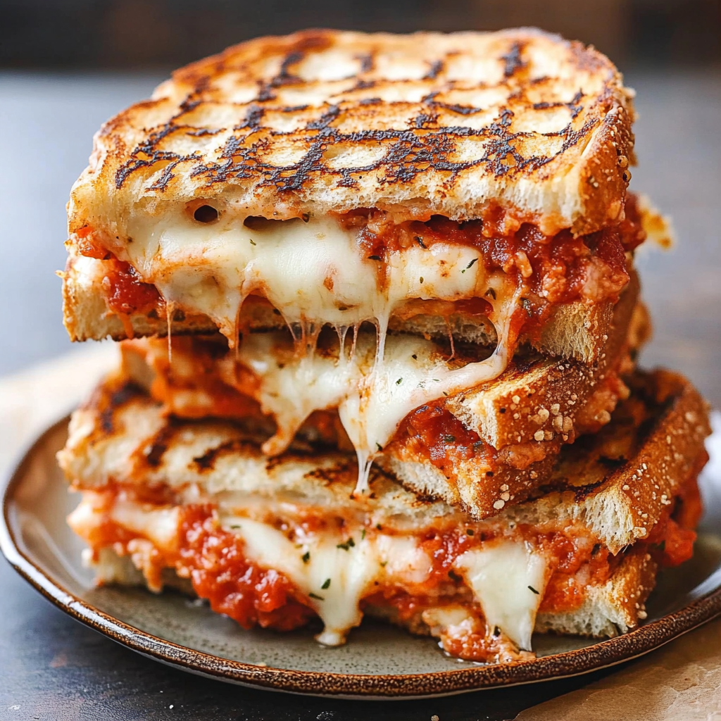 Recipe preparation for Chicken Parmesan Grilled Cheese Sandwich