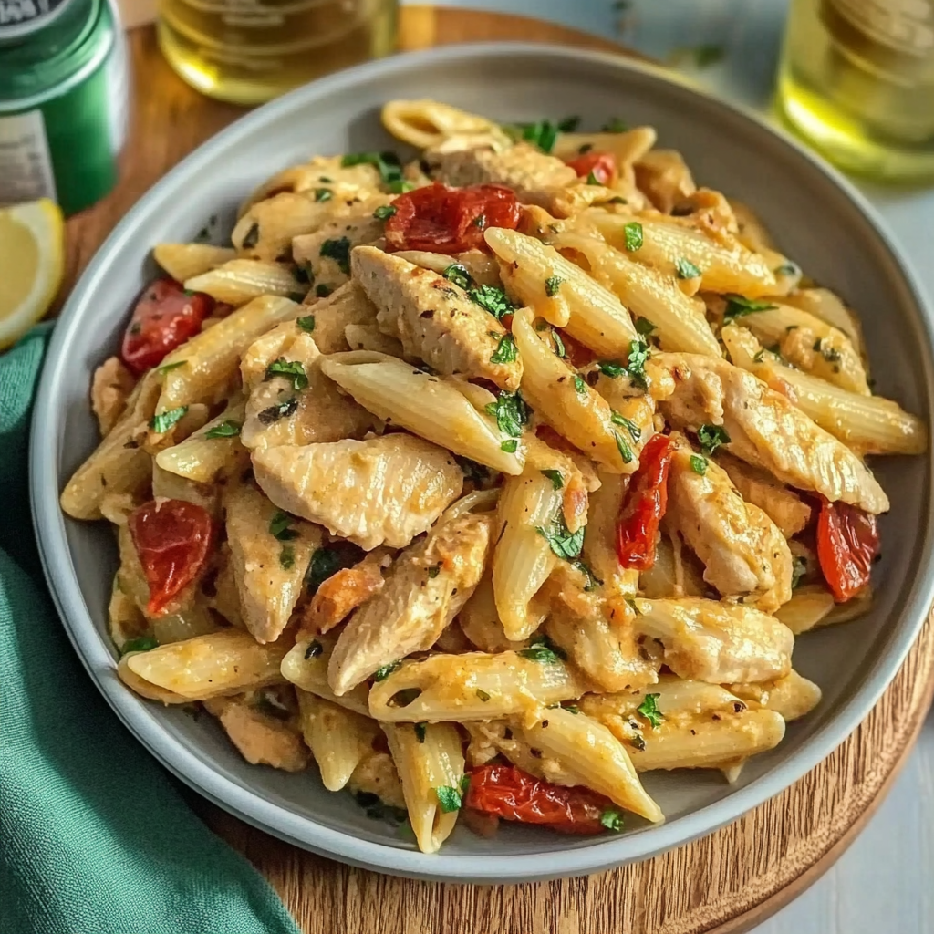 Recipe preparation for Chicken Mozzarella Pasta Recipe
