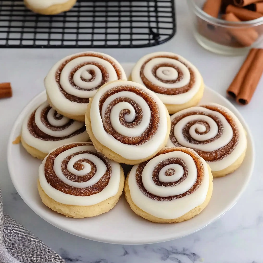 Recipe preparation for Cinnamon Roll Sugar Cookies