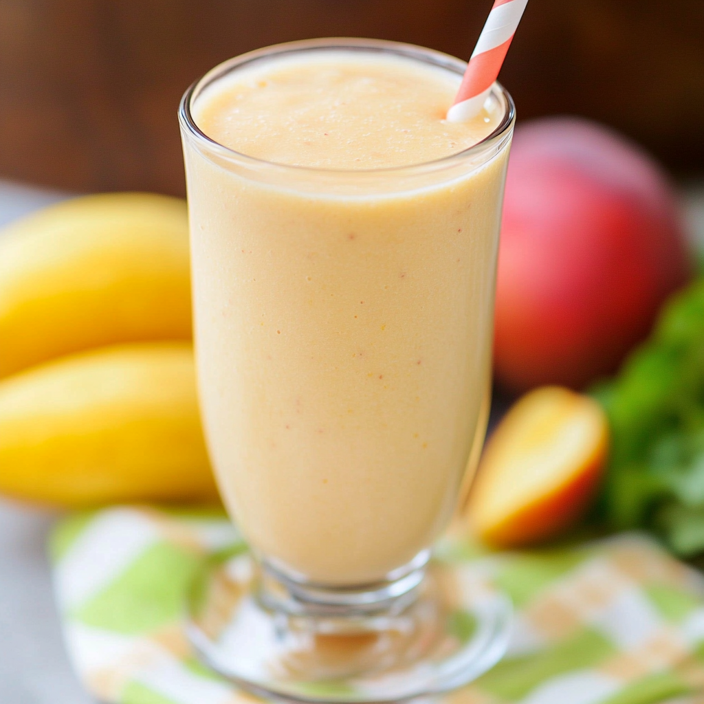 Recipe preparation for Peach Smoothie